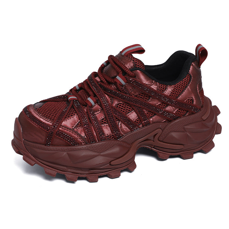 Women's Diamond Platform Dad Retro Mesh Breathable Versatile Women's Sports Shoes