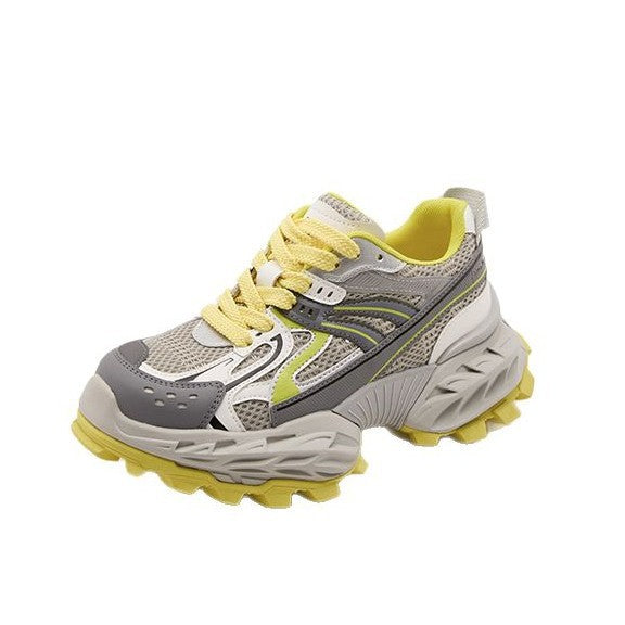 Women's Spring European Goods Mesh Breathable Platform Round Toe Casual Shoes