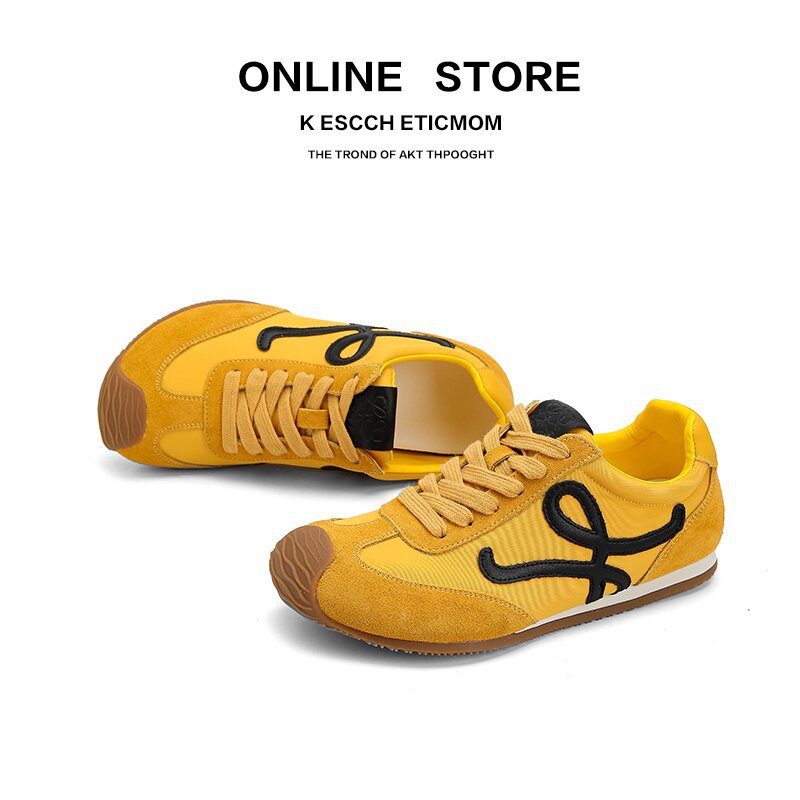 Women's Retro German Training Spring Head Tilt Lace Up White Women's Sports Shoes
