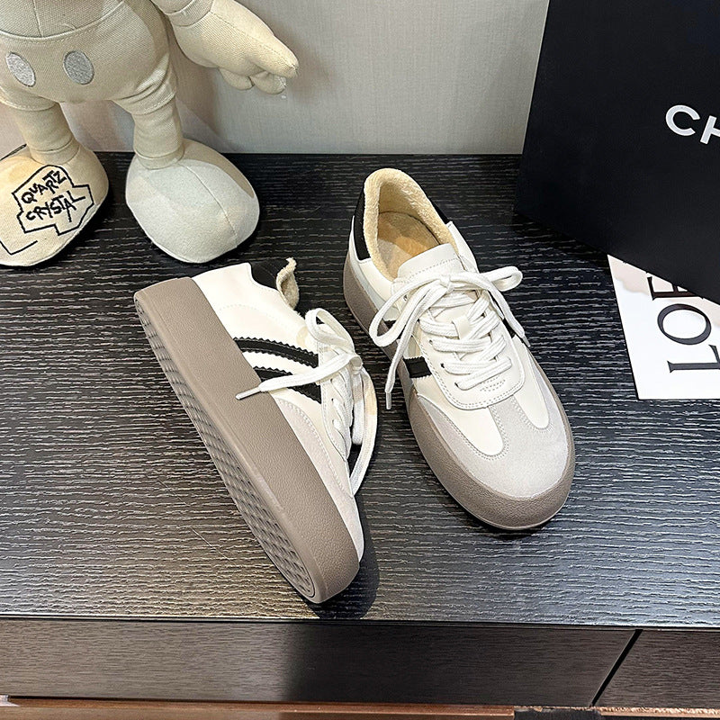 Women's Small Height Increasing Insole Versatile Thick-soled Retro German Women's Casual Shoes