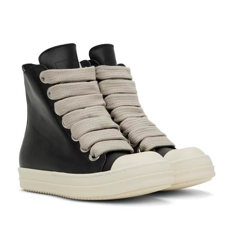 Women's & Men's Board Thick Shoelace Sports Leisure Calf Female Couple Boots