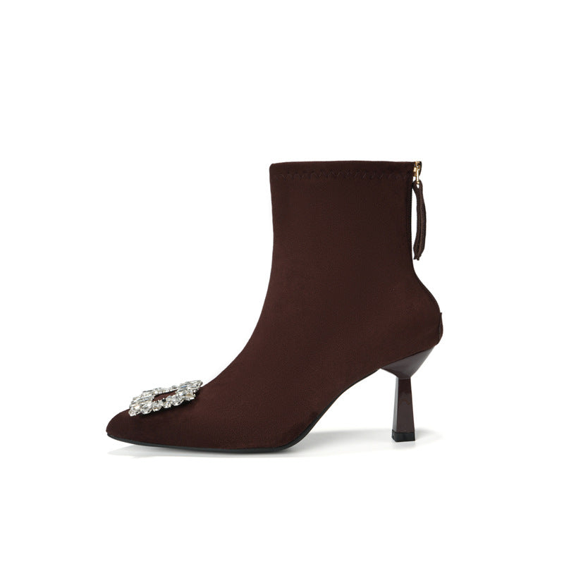 Stretch Beautiful All Match Pointed Toe Stiletto Skinny Fashion Colorful Heels