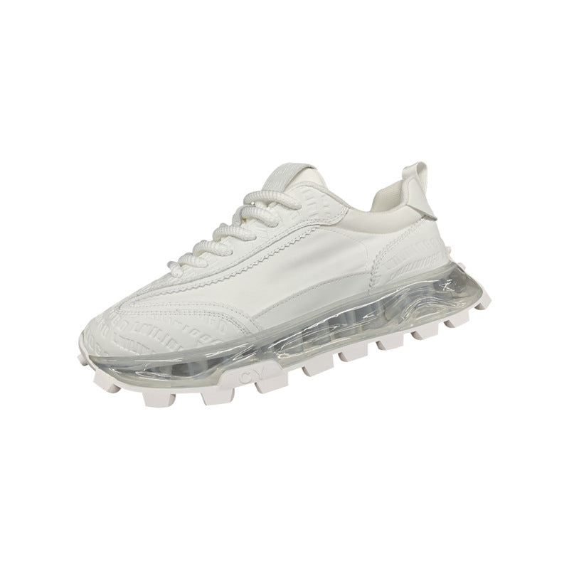 Cover Summer Breathable White Thick-soled Board Increased Korean European Style Men's Sports Shoes