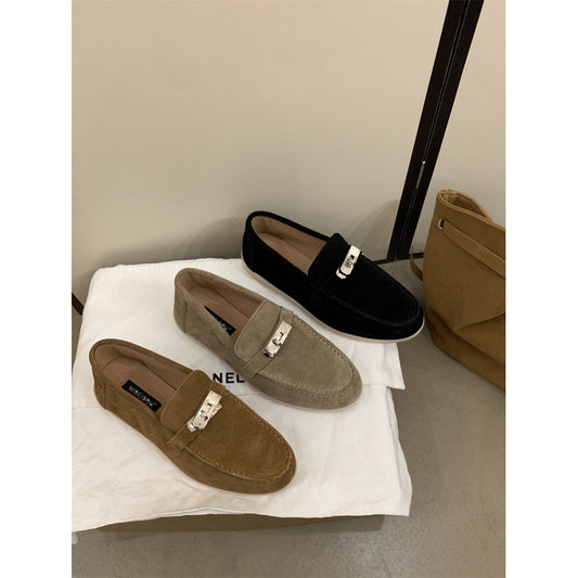 Women's Genuine Matte Pumps Comfortable Flat Size Women's Casual Shoes