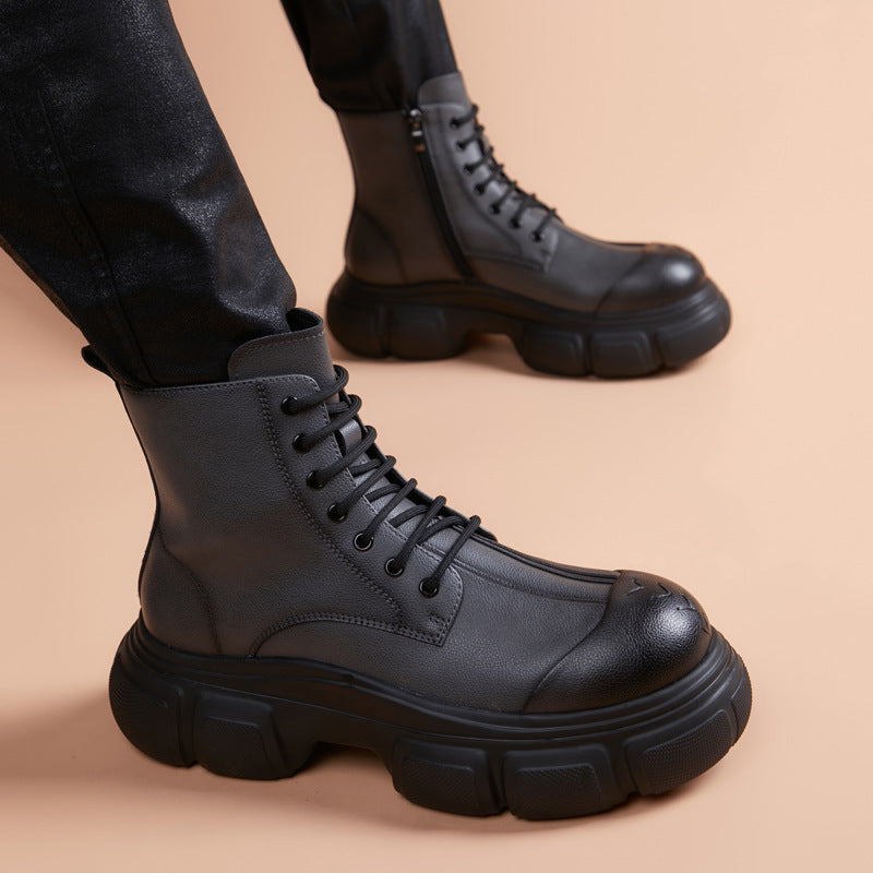 Men's Cool Handsome Korean Worker British Platform Men's Martin Boots