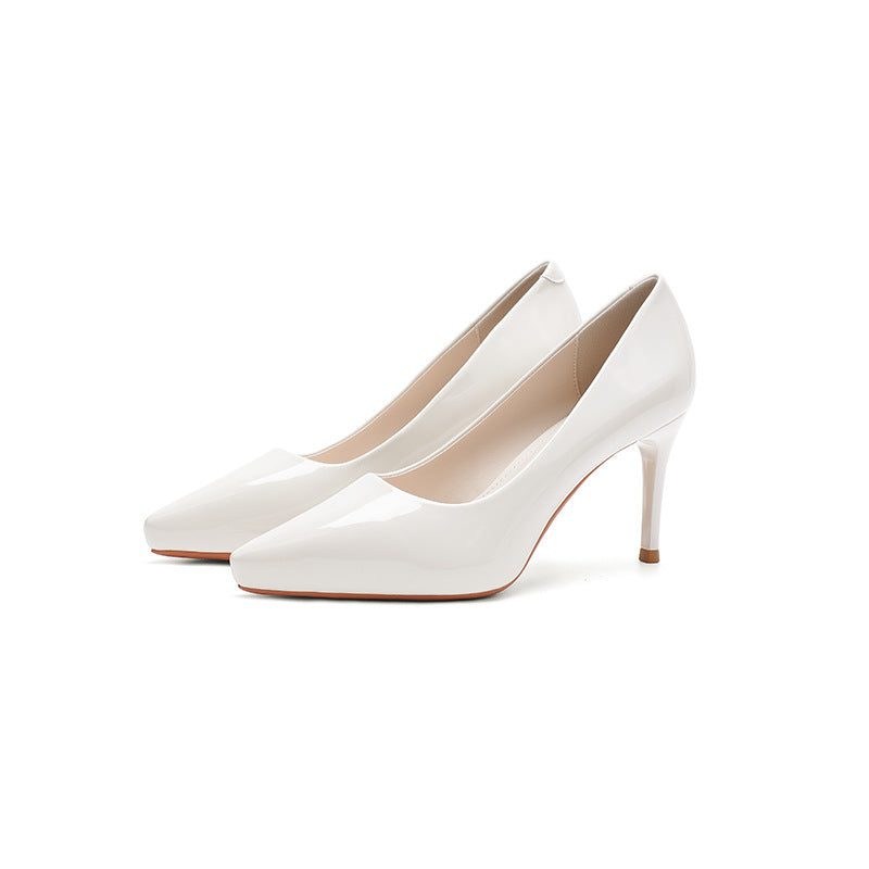 Women's Sexy Pointed Stiletto French Style Temperament Patent Women's Fashion Shoes