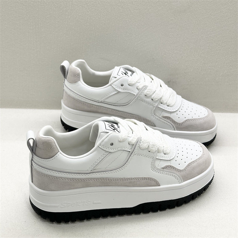 Women's Sports Big Head Breathable White Skateboard Thick Bottom Board Women's Casual Shoes