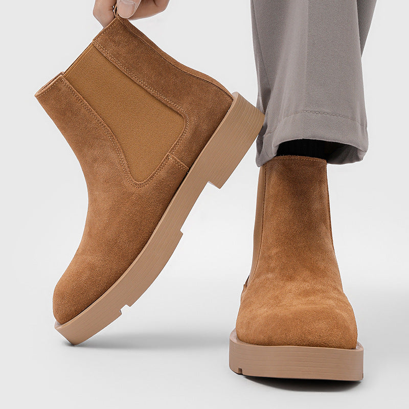 Men's Platform Chelsea Height Increasing Insole Short Boots