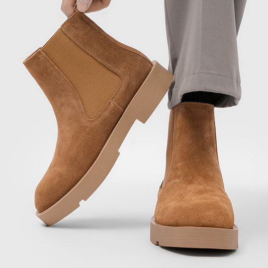 Men's Platform Chelsea Height Increasing Insole Short Boots