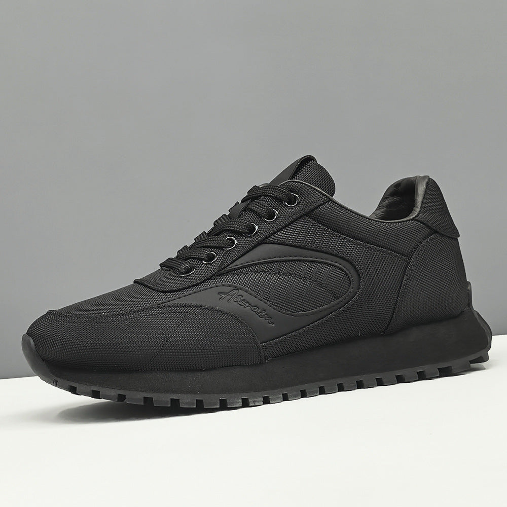 Men's Summer Black Breathable Cloth Fashion Platform Casual Shoes