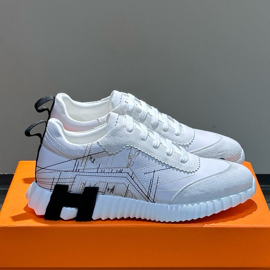Embroidered Trendy Light Luxury Breathable Travel Men's Sports Shoes