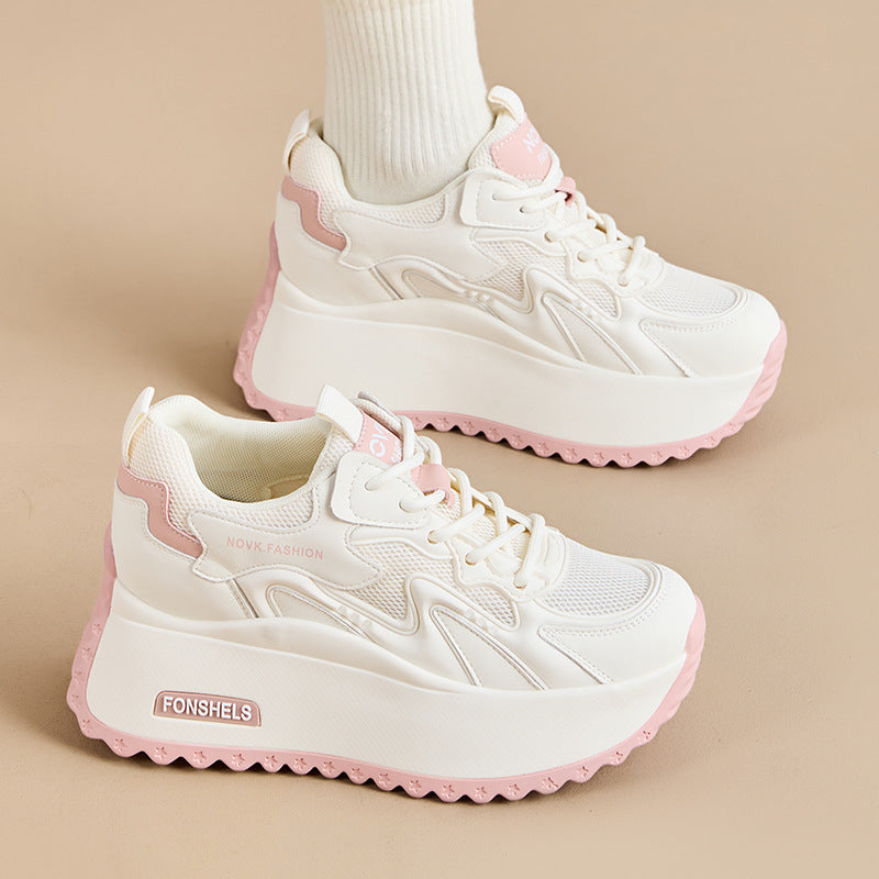 Women's Mesh Platform Pumps Height Increasing Insole Women's Casual Shoes