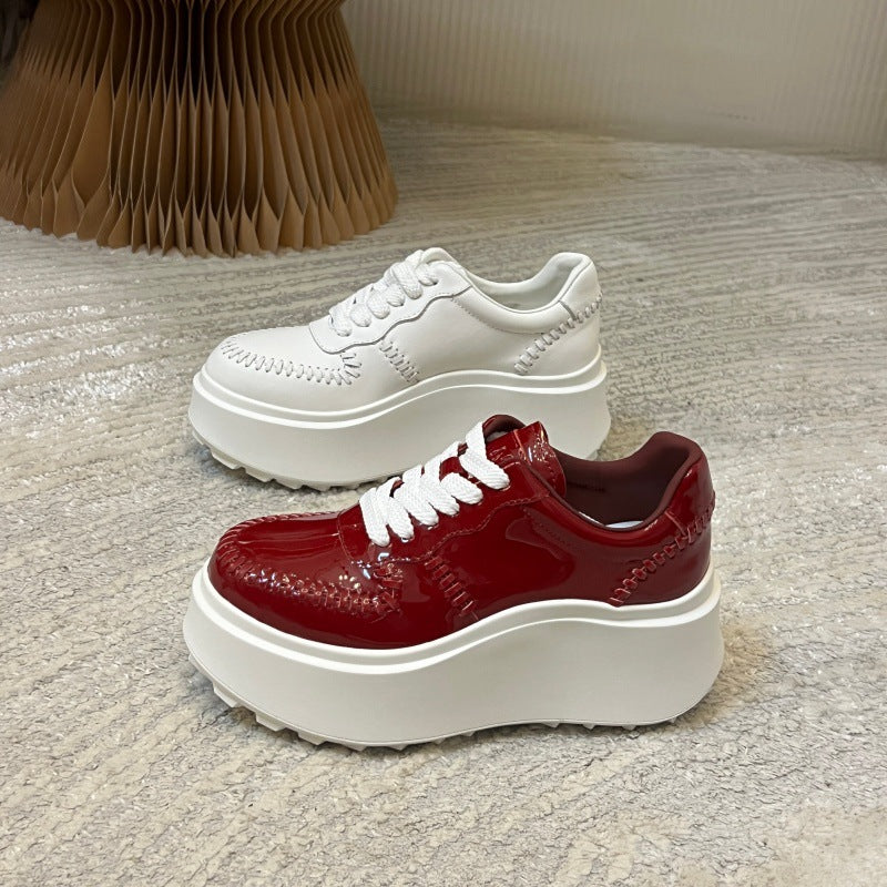 Women's Platform White Height Increasing Small Breathable Women's Casual Shoes