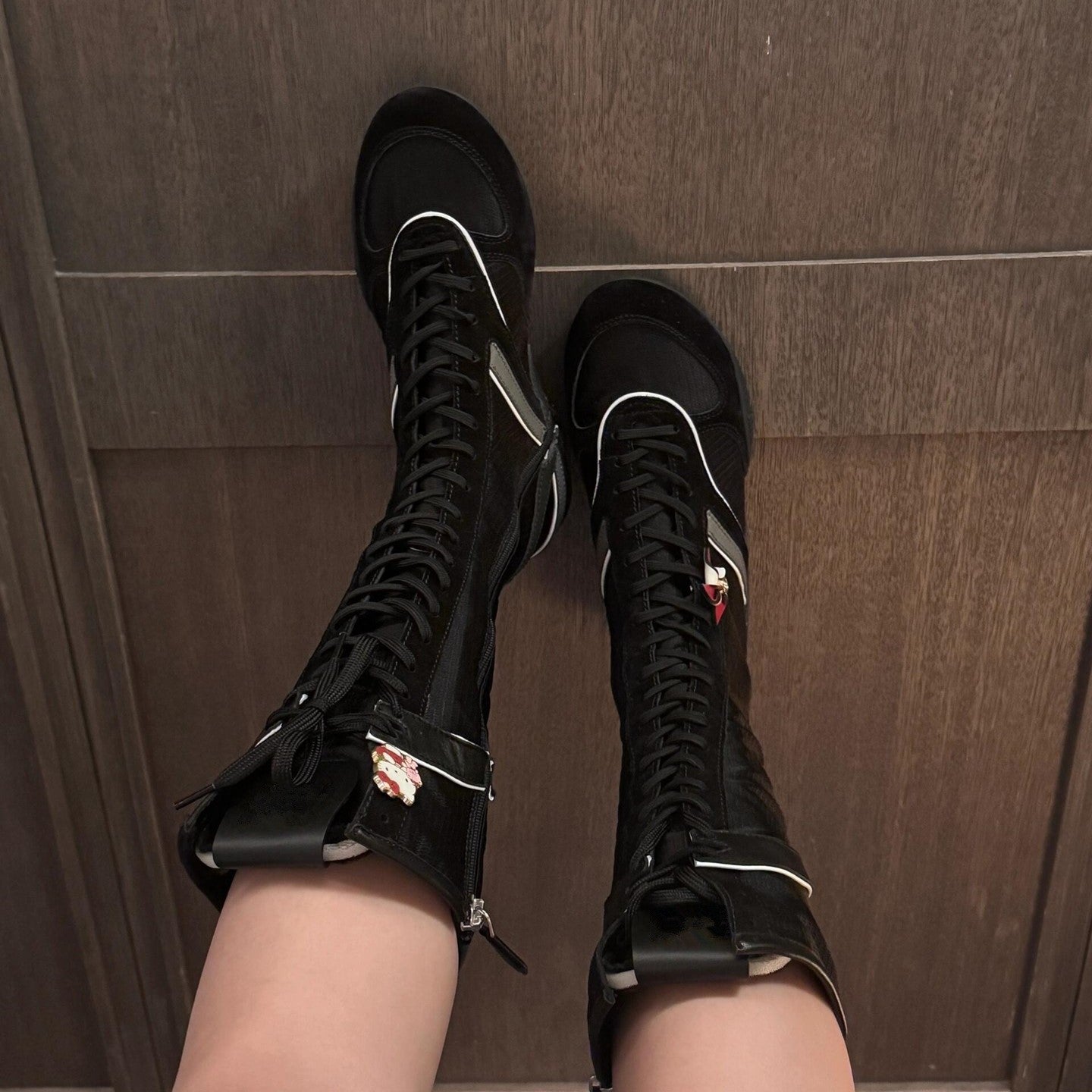 Women's Bottom German Training Safari Jacket Boxing Female Long Biker Women's Leather Boots
