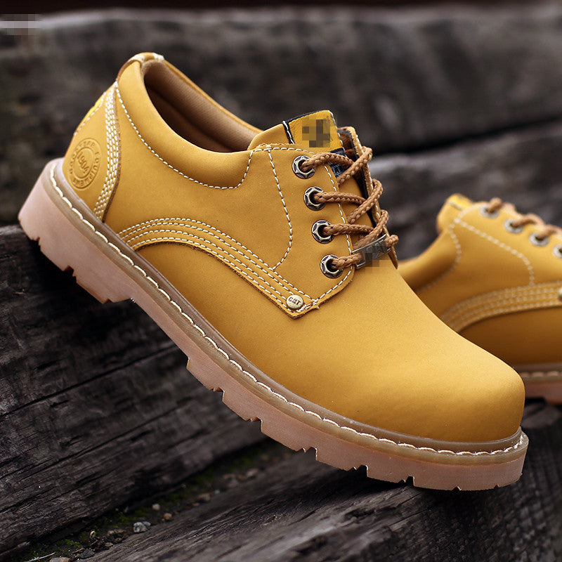 Women's & Men's Big Head Round Toe Flat Rhubarb Boots
