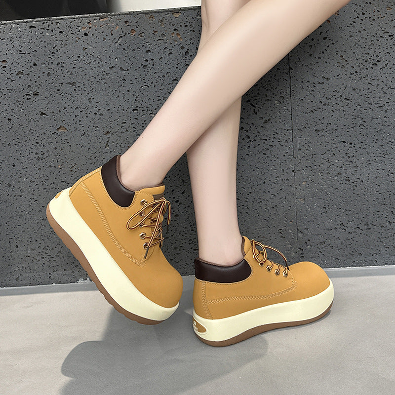 Women's Ugly Cute Big Head Martin For Autumn Women's Leather Boots