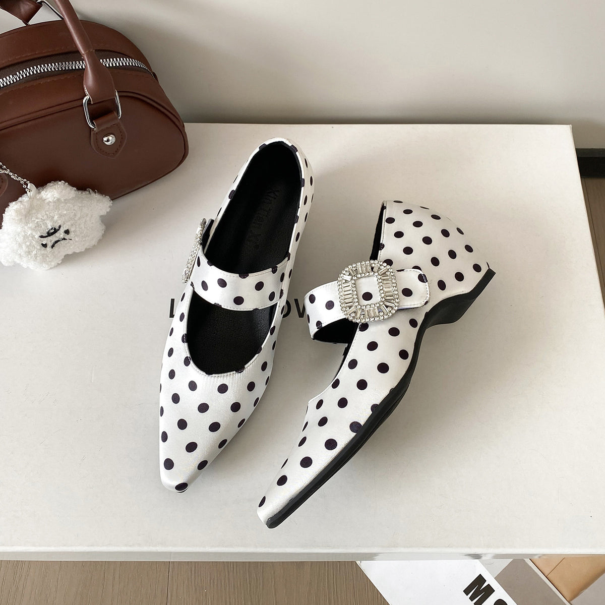 Women's Square Buckle Spring French Polka Dot Women's Fashion Shoes
