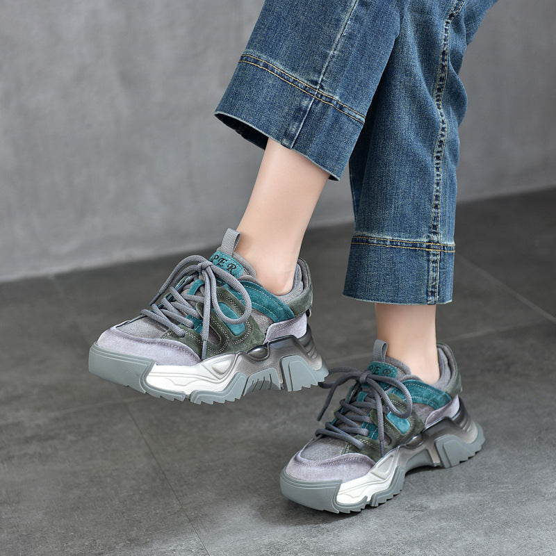 Women's Small Thick-soled Dad Color Matching Spring Casual Shoes