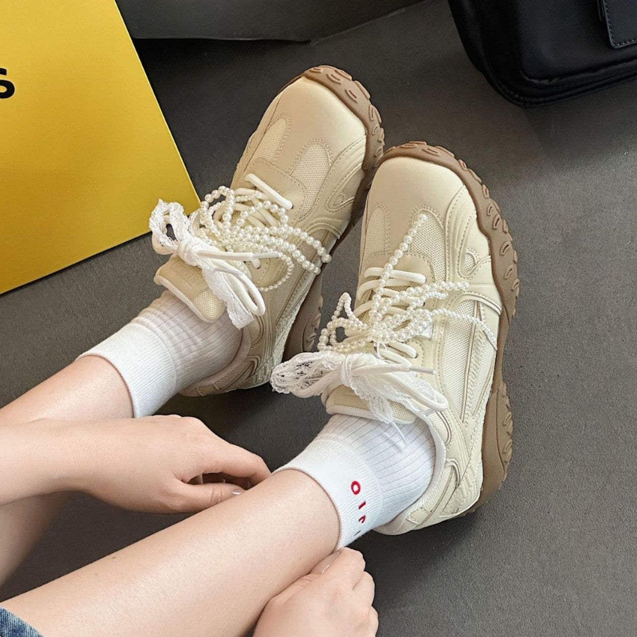 Women's Raise The Bottom Small German Training Fashionable Sports Lace Women's Casual Shoes