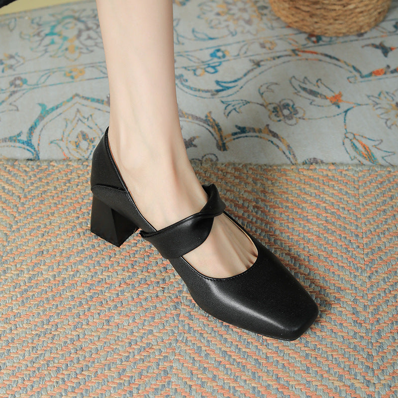 Women's Mary Jane High Gentle Fairy Lady Style Dress Women's Fashion Shoes
