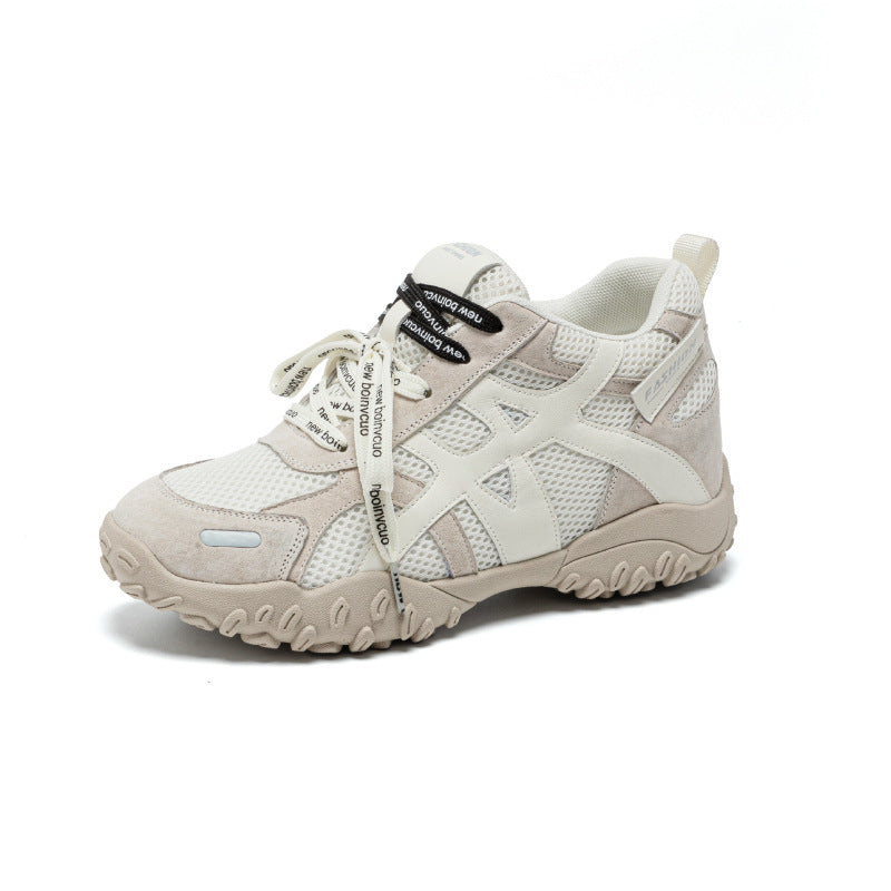 Women's Sports Breathable Mesh White Height Increasing Women's Casual Shoes