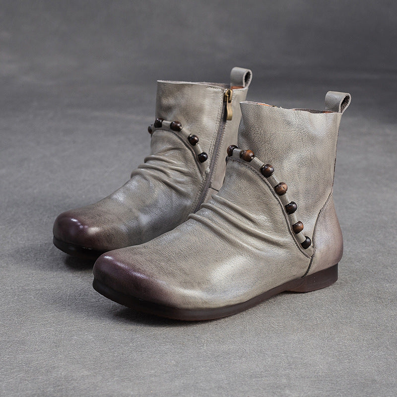 Women's Retro Fashion Ankle Side Zipper Comfortable Boots