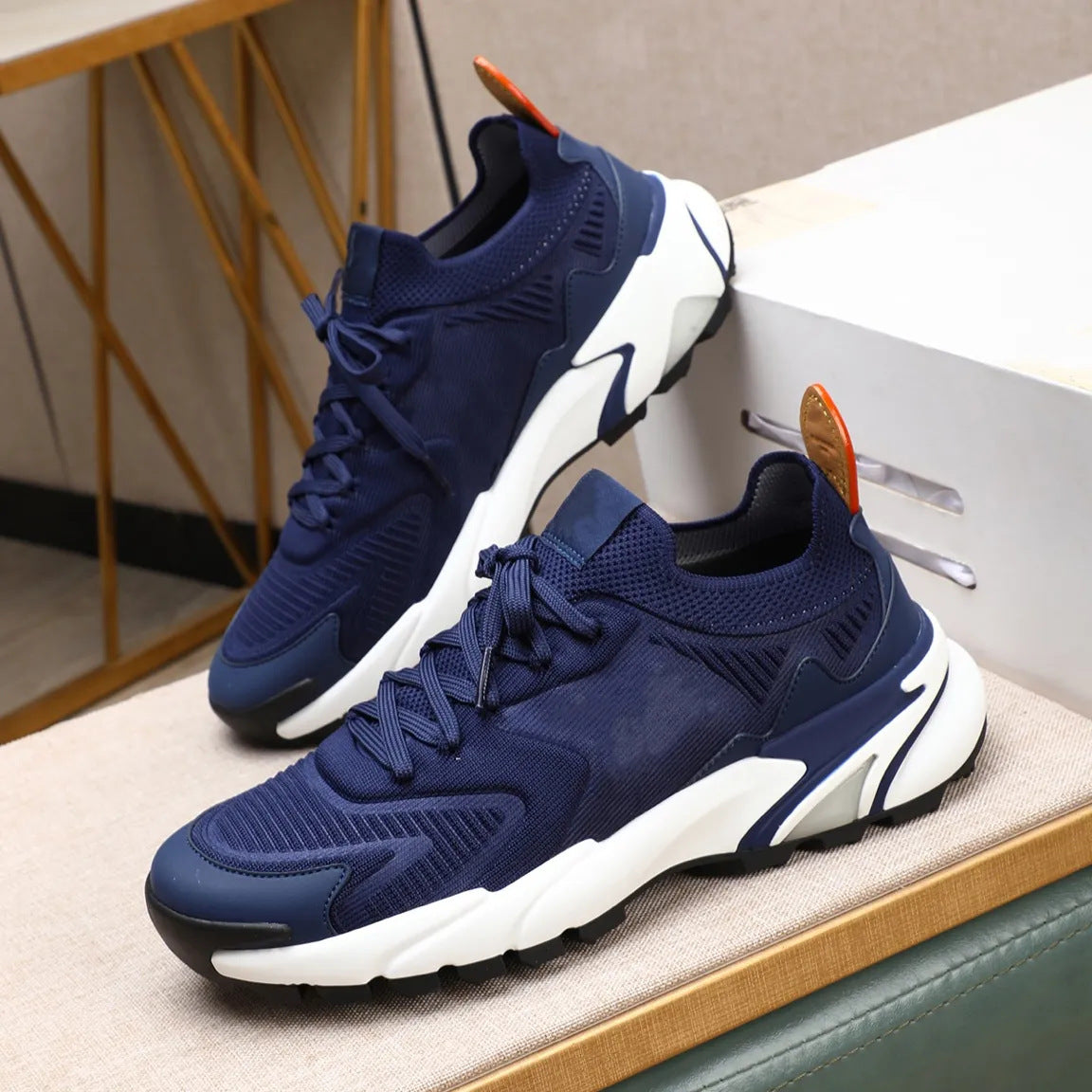 Men's Fly Woven Mesh Platform Outer Wear Men's Sports Shoes