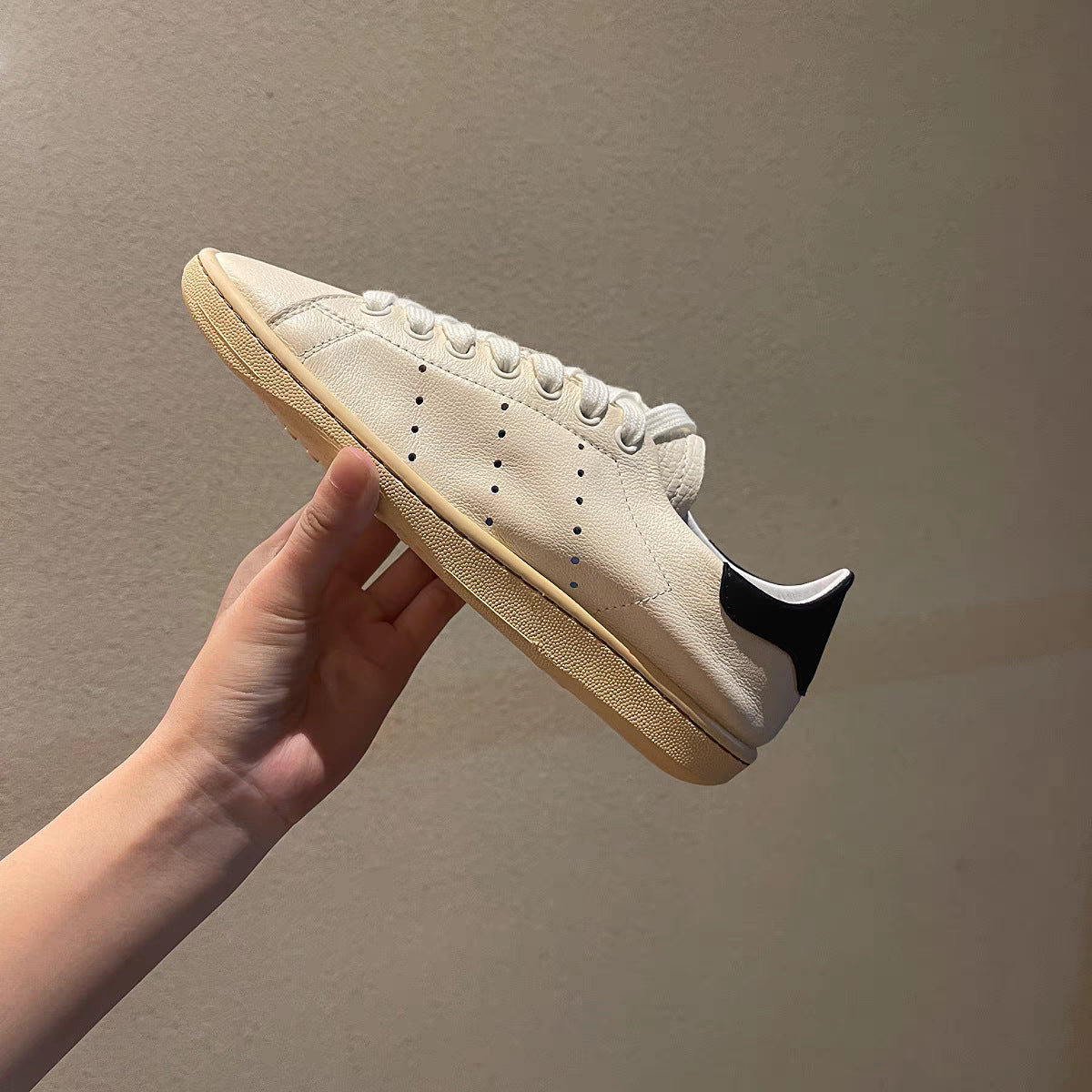 Name Unisex White Summer Breathable Top Layer Cowhide Sneakers