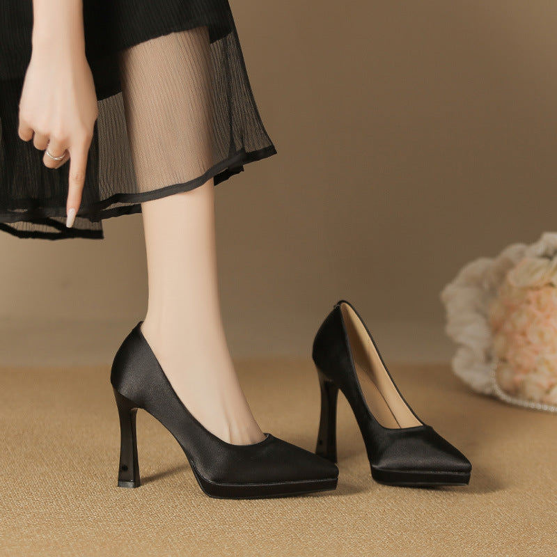 Pointed Toe Stiletto Sexy Waterproof Platform Women's Fashion Shoes