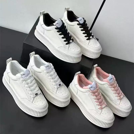 Authentic Platform White Height Increasing Lace Women's Casual Shoes