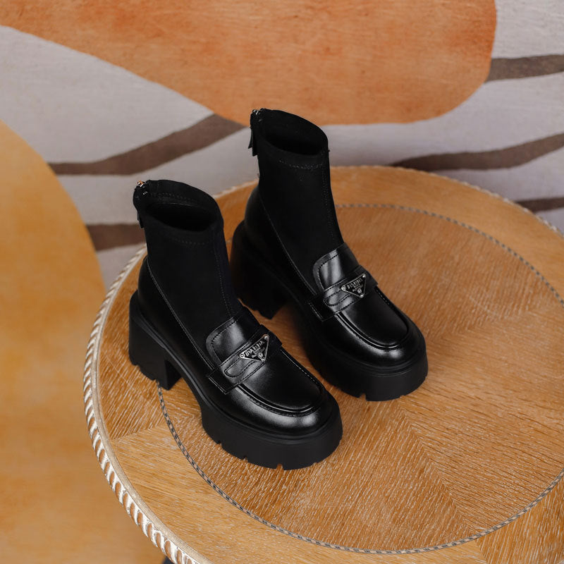 Women's Increasing Insole Veet Martin Short Thick-soled High Women's Leather Boots