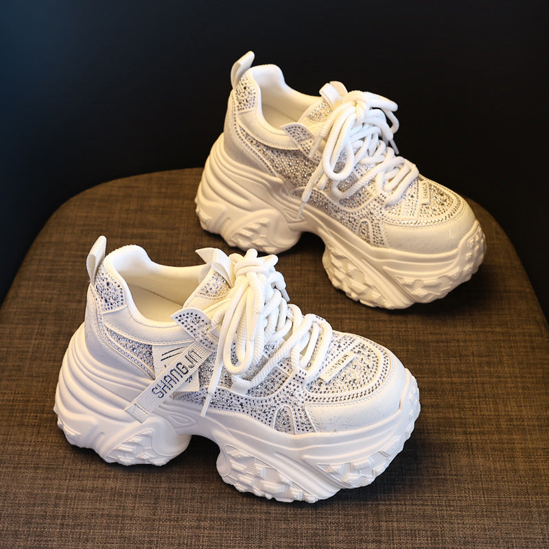 Women's Platform Height Increasing Insole Autumn Muffin Fashion Sports Casual Shoes