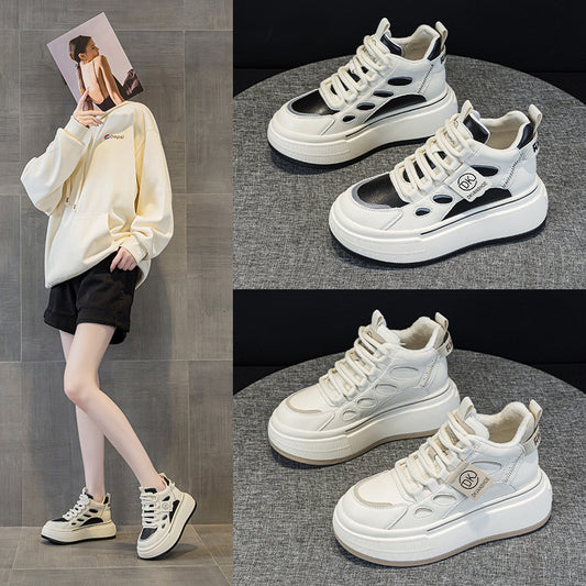 Women's Increasing Insole Authentic Clunky Versatile Korean Style Women's Casual Shoes