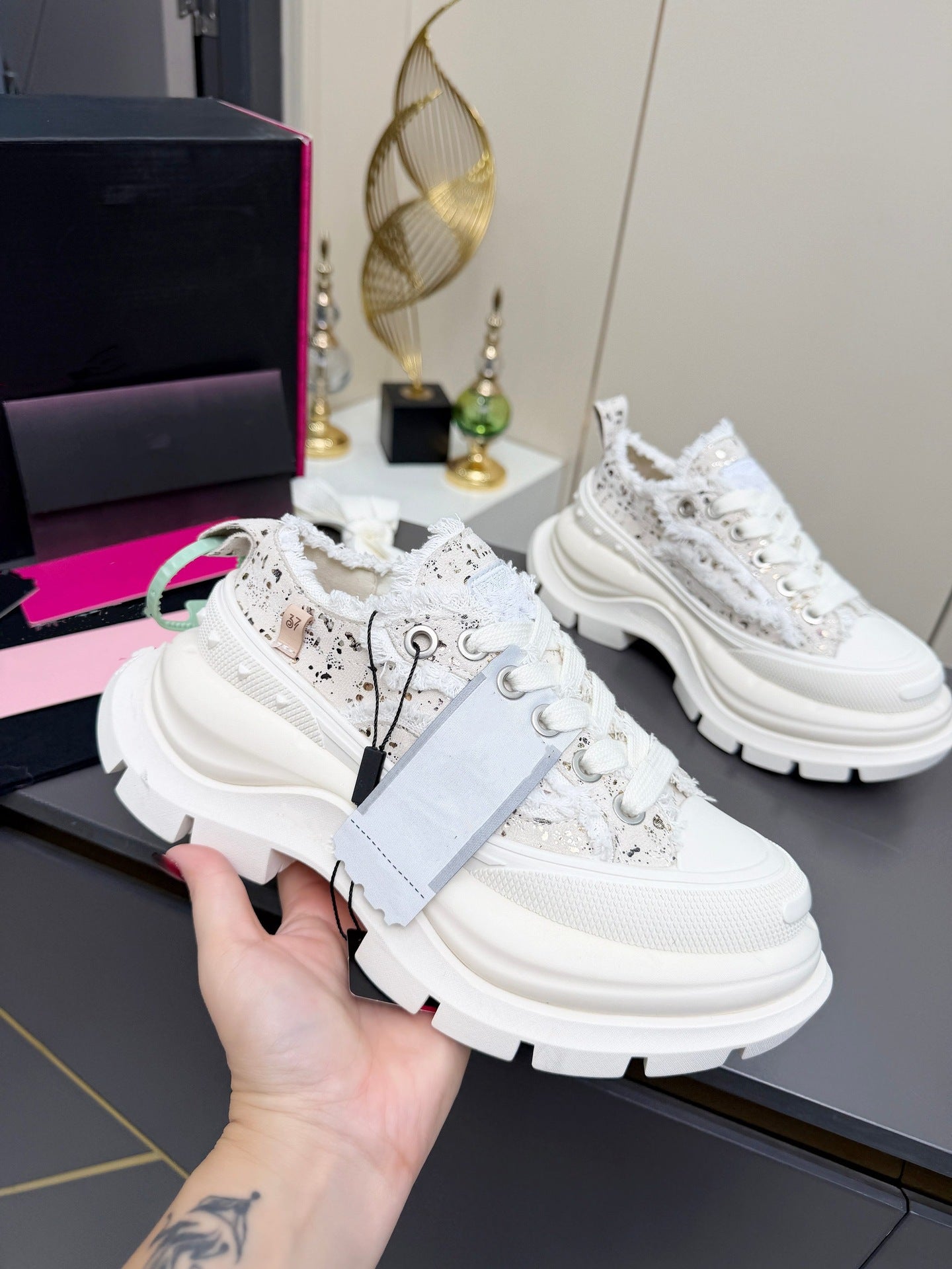 Jack Purcell Thick Bottom Small Heighten Round Head Lace Color Casual Shoes