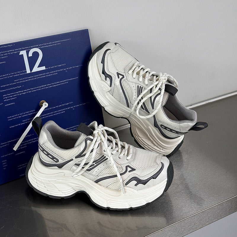 Women's Genuine Sier Dad Platform Muffin Mesh Versatile Women's Sports Shoes