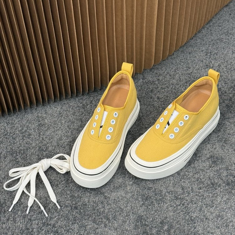 Women's Platform White Slip-on German Training Sports Casual Shoes