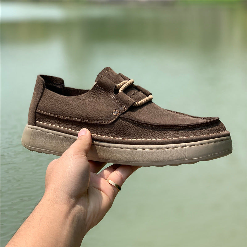 Men's Retro First Layer Cowhide Breathable Soft Bottom Leather Shoes