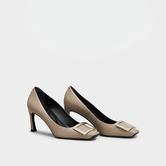 Classic Cm Square Buckle Daily Commuter Shallow Women's Fashion Shoes