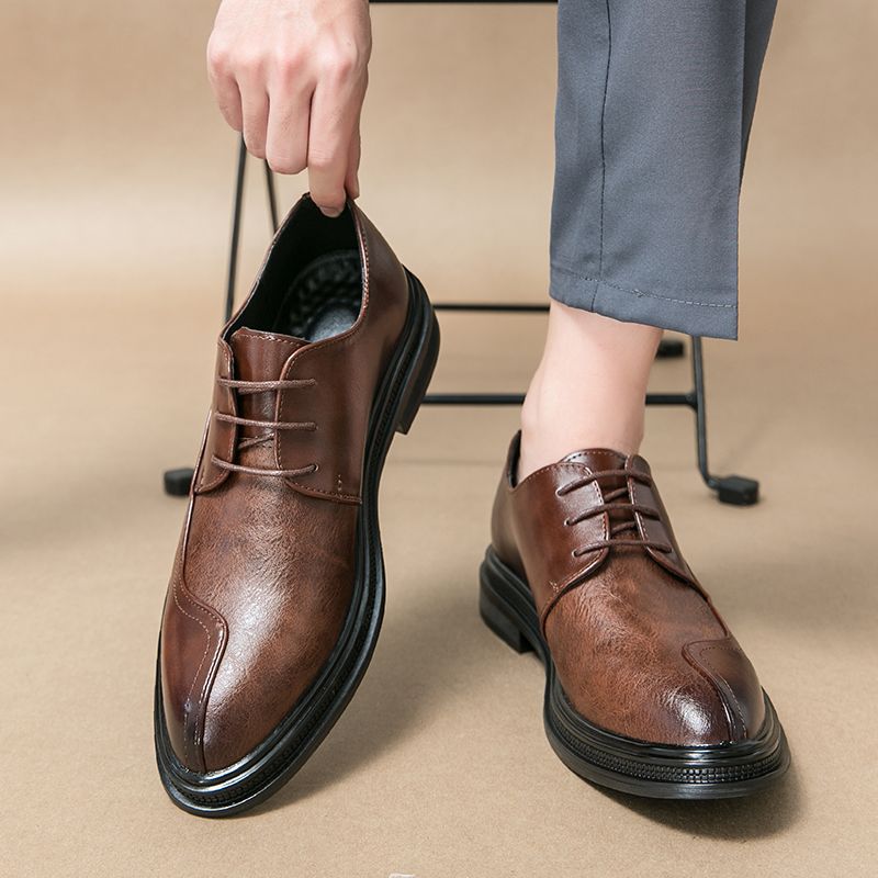 Men's Summer Breathable Business Formal Wear Green Fashionable Style Men's Casual Leather Shoes