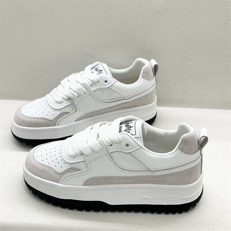 Women's Sports Big Head Breathable White Skateboard Thick Bottom Board Women's Casual Shoes