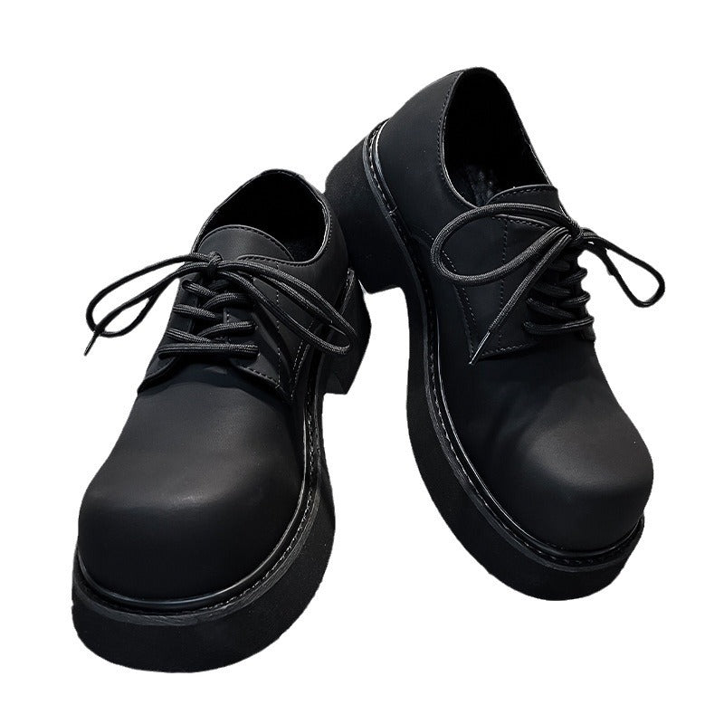 Men's With Veet Thick Bottom Increased Leisure Couples Leather Shoes