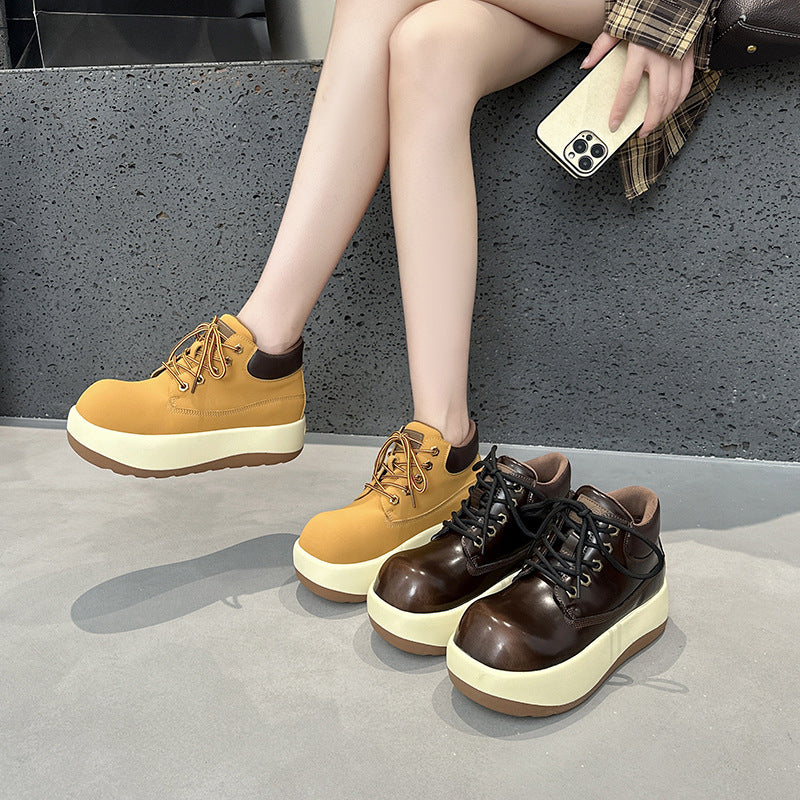 Women's Ugly Cute Big Head Martin For Autumn Women's Leather Boots