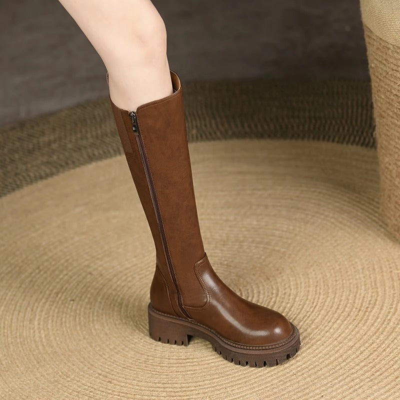 Female Fat Widened Plus Size High Below The Knee Boots