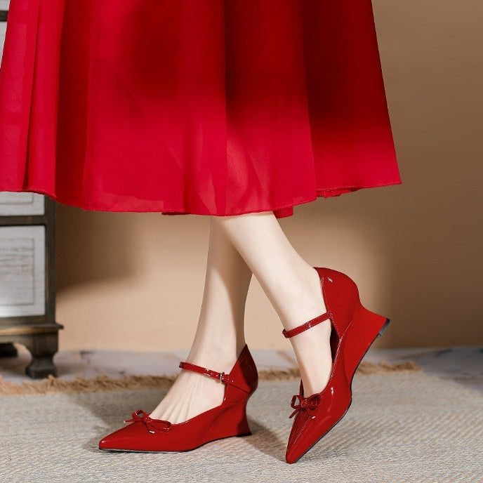 Mary Jane Engagement Wedding Dress Two-way Heels