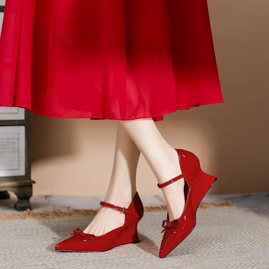Mary Jane Engagement Wedding Dress Two-way Heels