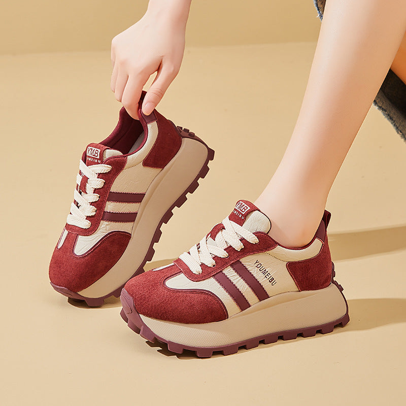 Women's Thick Sole Increased Cortez Fashionable Letter Lightweight Exercise Dad Casual Shoes