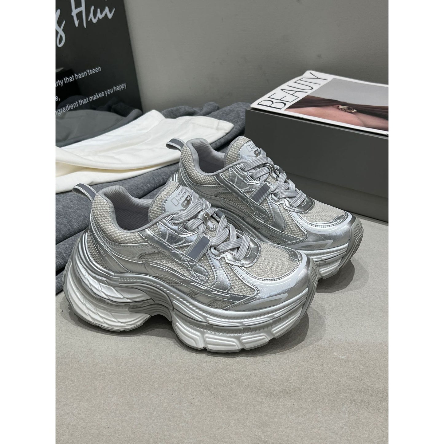 Women's Dad Spring Small Height Increasing Color Sneakers