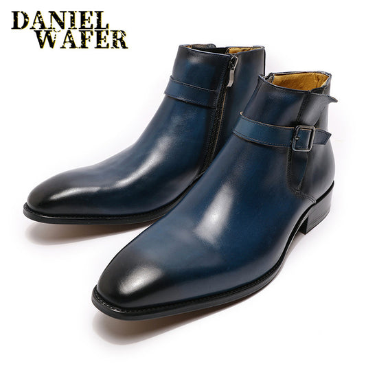 Glamorous Popular Men's Chelsea Spring Short Men's Leather Boots