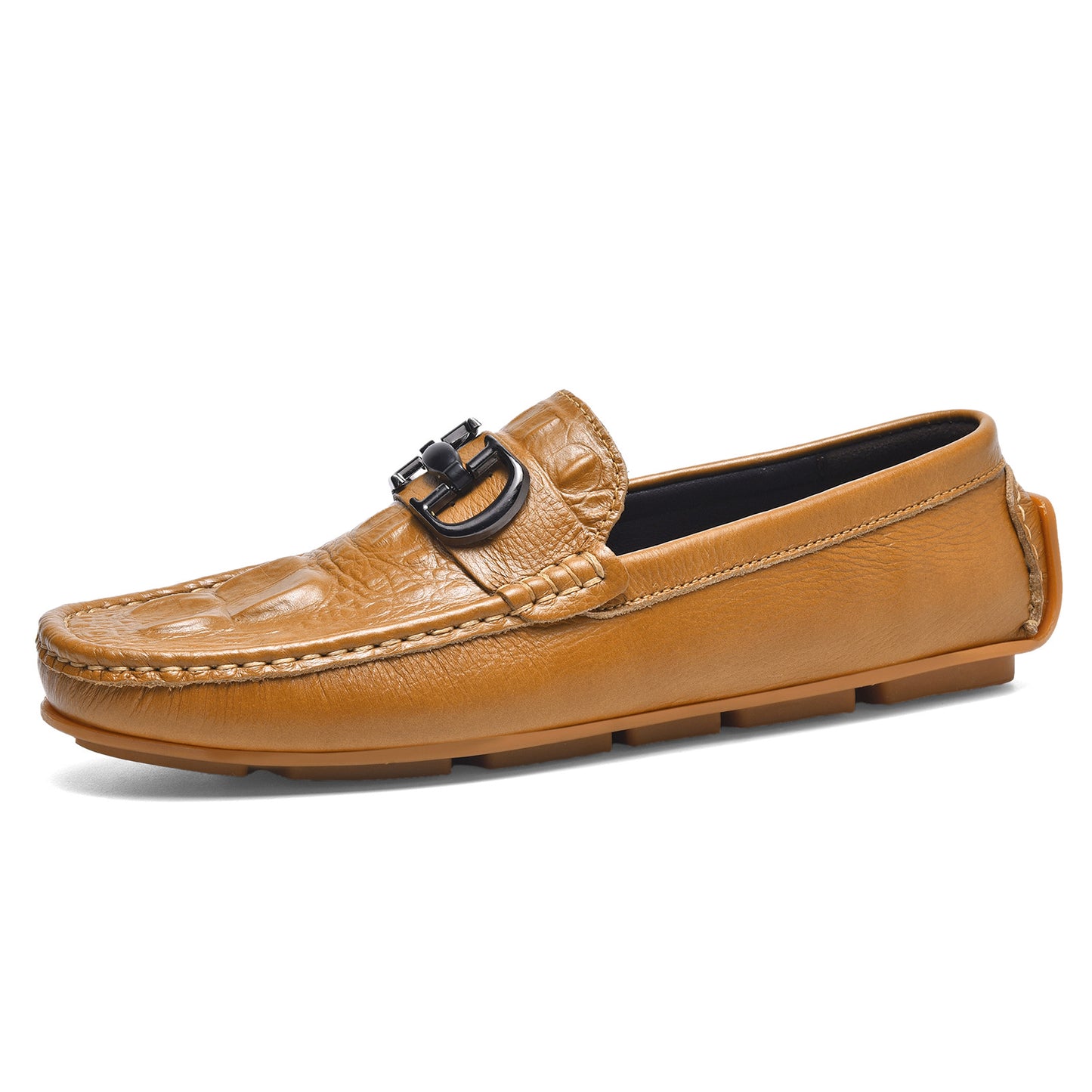 Men's Crocodile Pattern Lazy Driving British Genuine Men's Casual Shoes