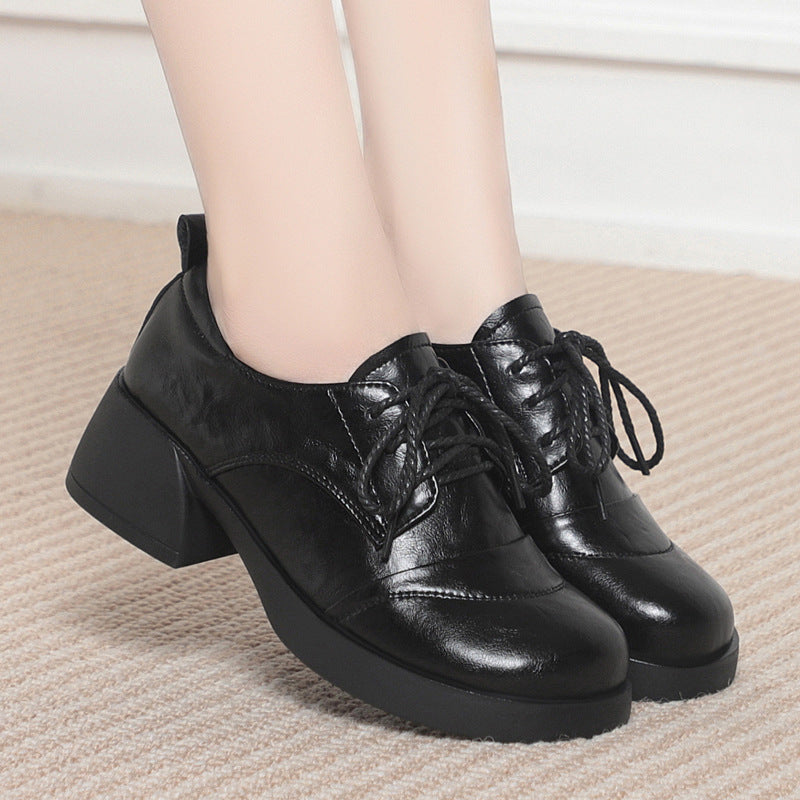 Women's Genuine British Style Small Deep Mouth Women's Fashion Shoes